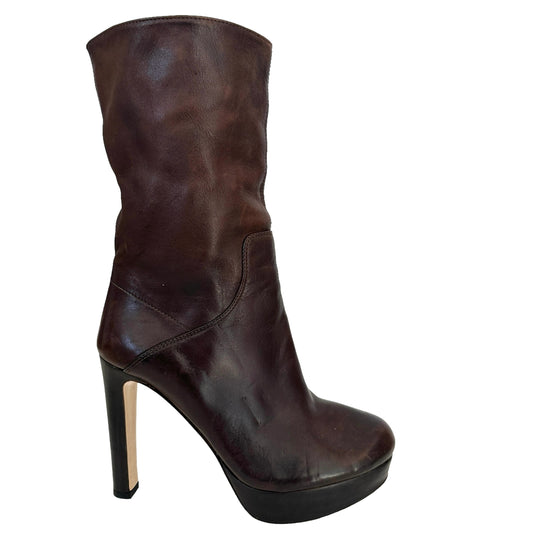 Brown Heeled Boots - 6.5