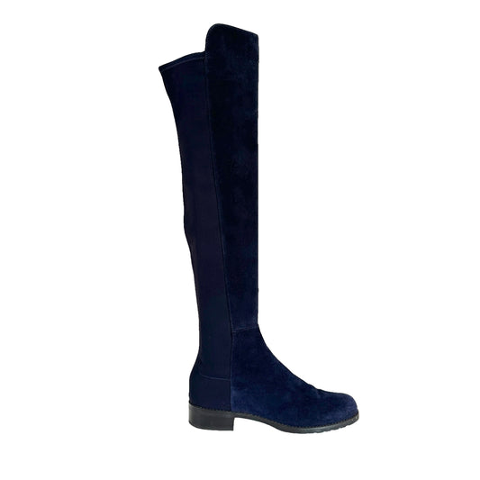 Navy Suede Boots - 7