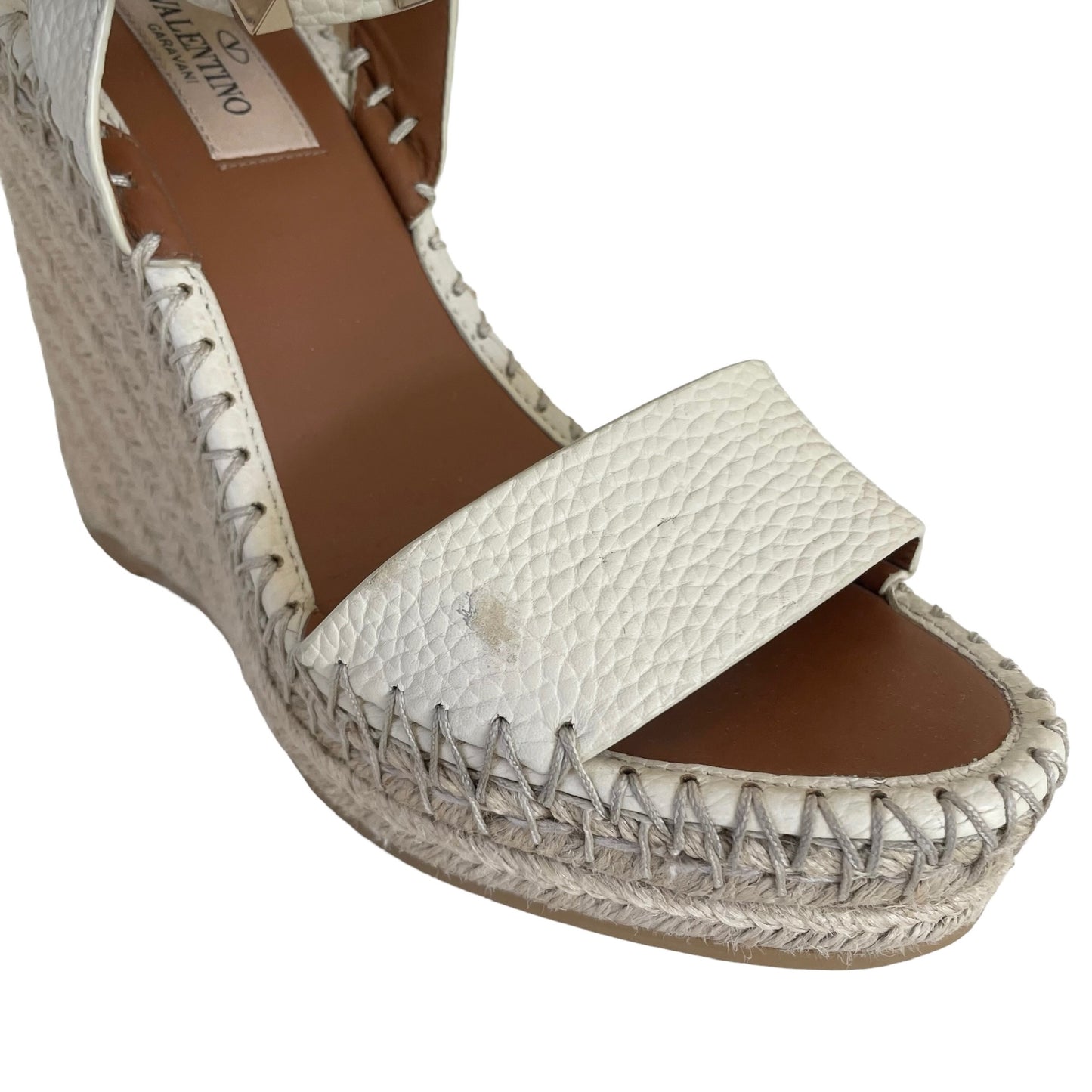 Leather & Raffia Sandals - 6