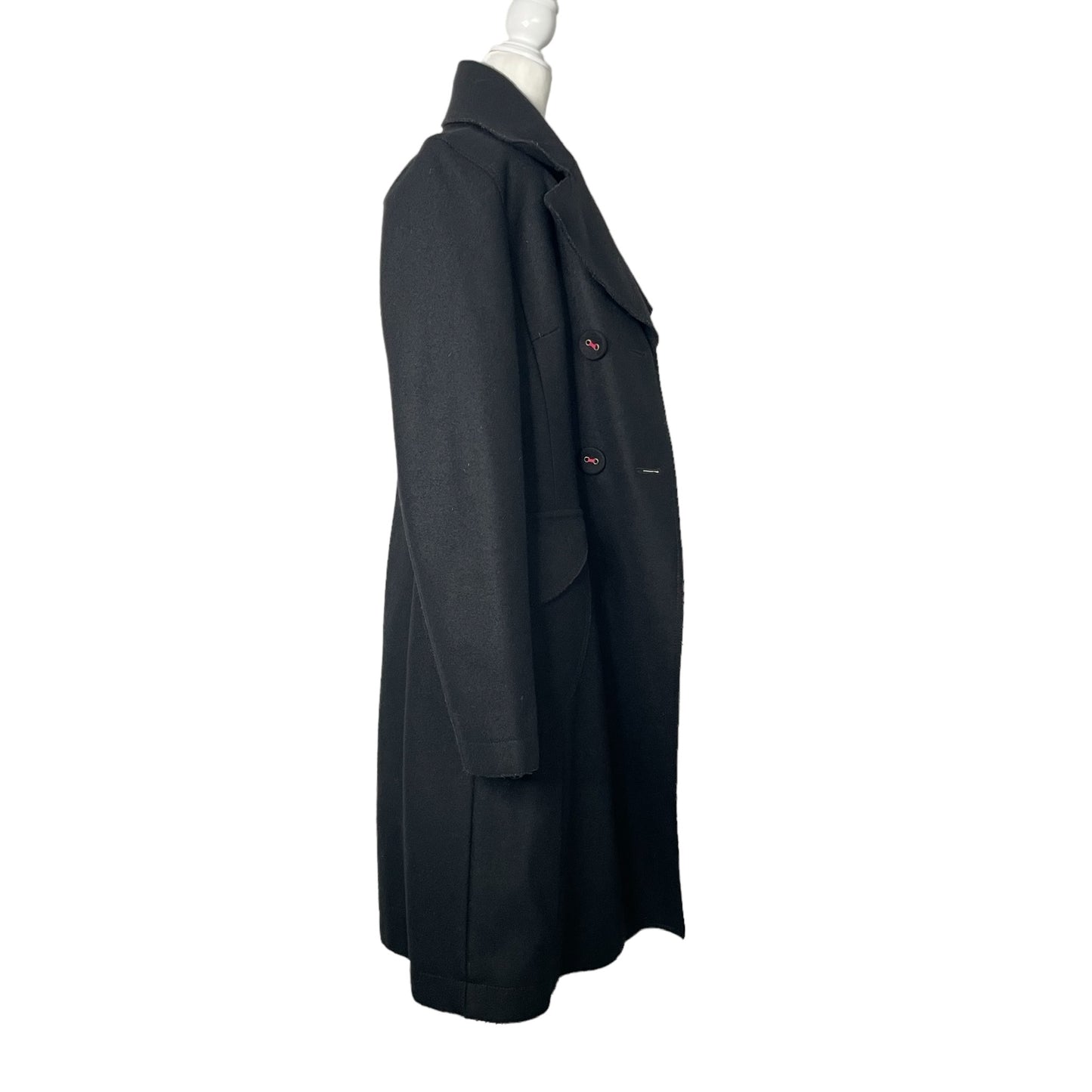 Black Wool Trench Coat - XS