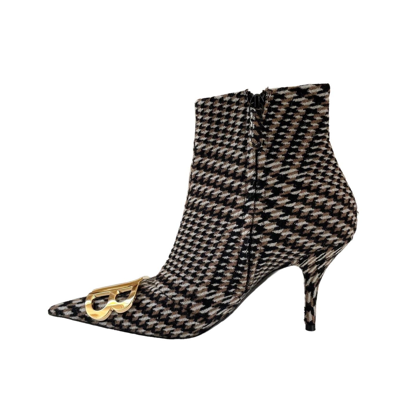 Herringbone Logo Heeled Boots - 38