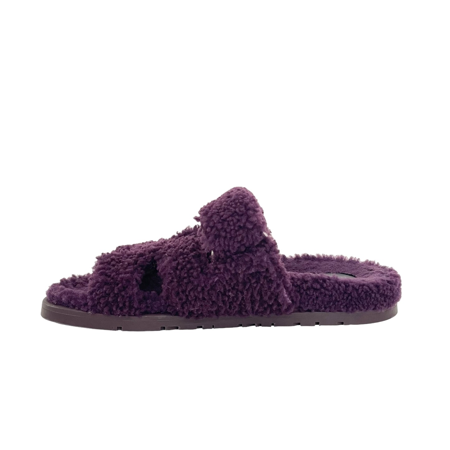 Purple Shearling Chypre Slides - 8