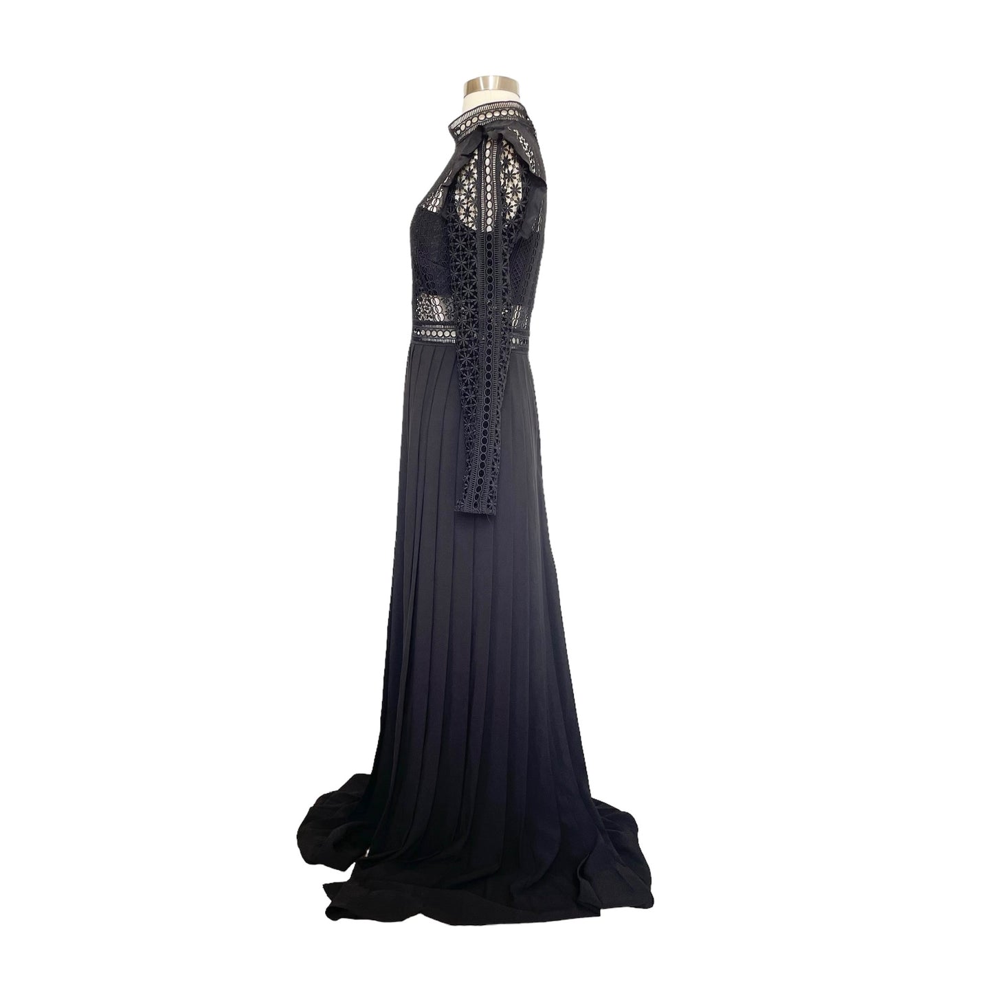 Black Laced Maxi Dress - 4