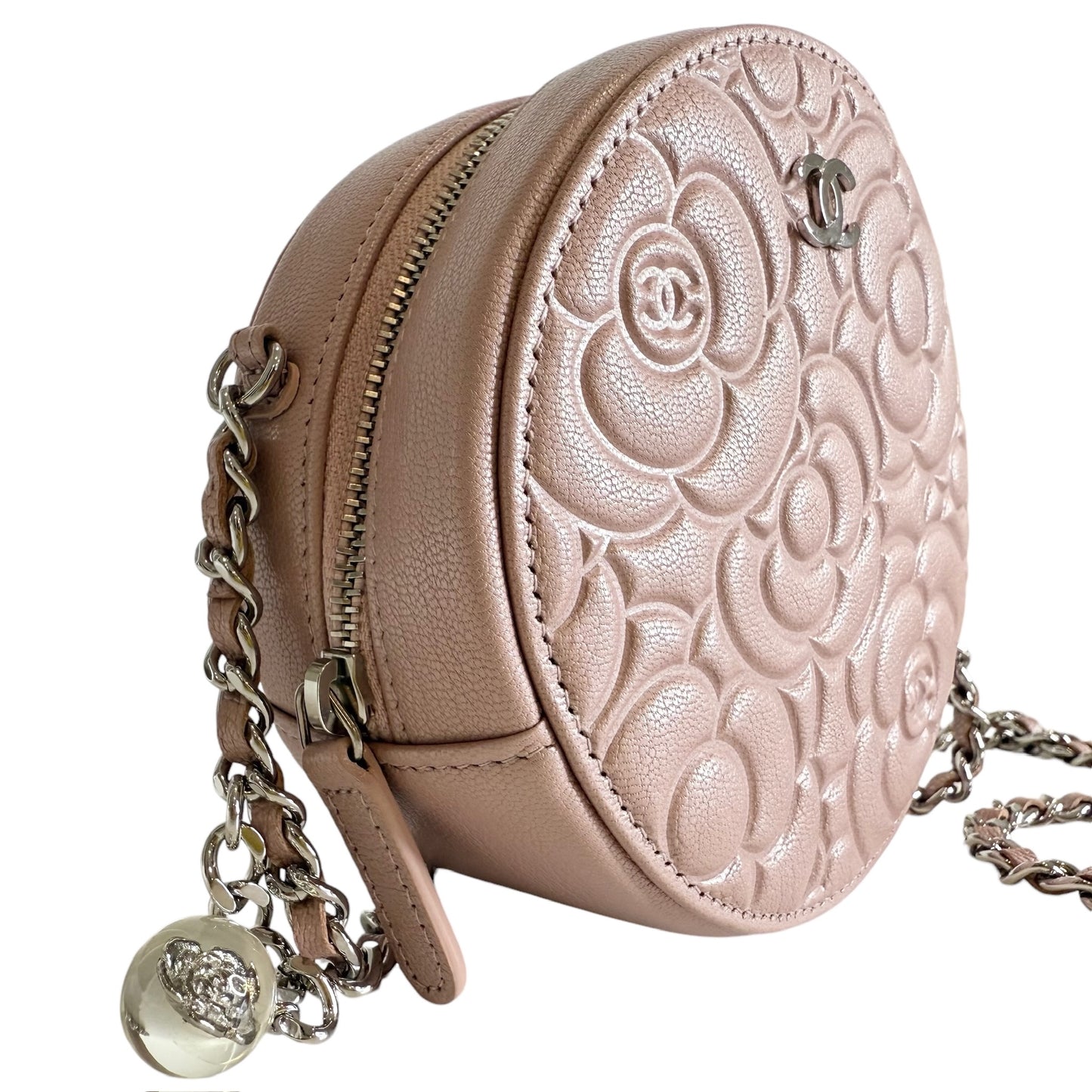 Pink Camelia Round Mini Bag