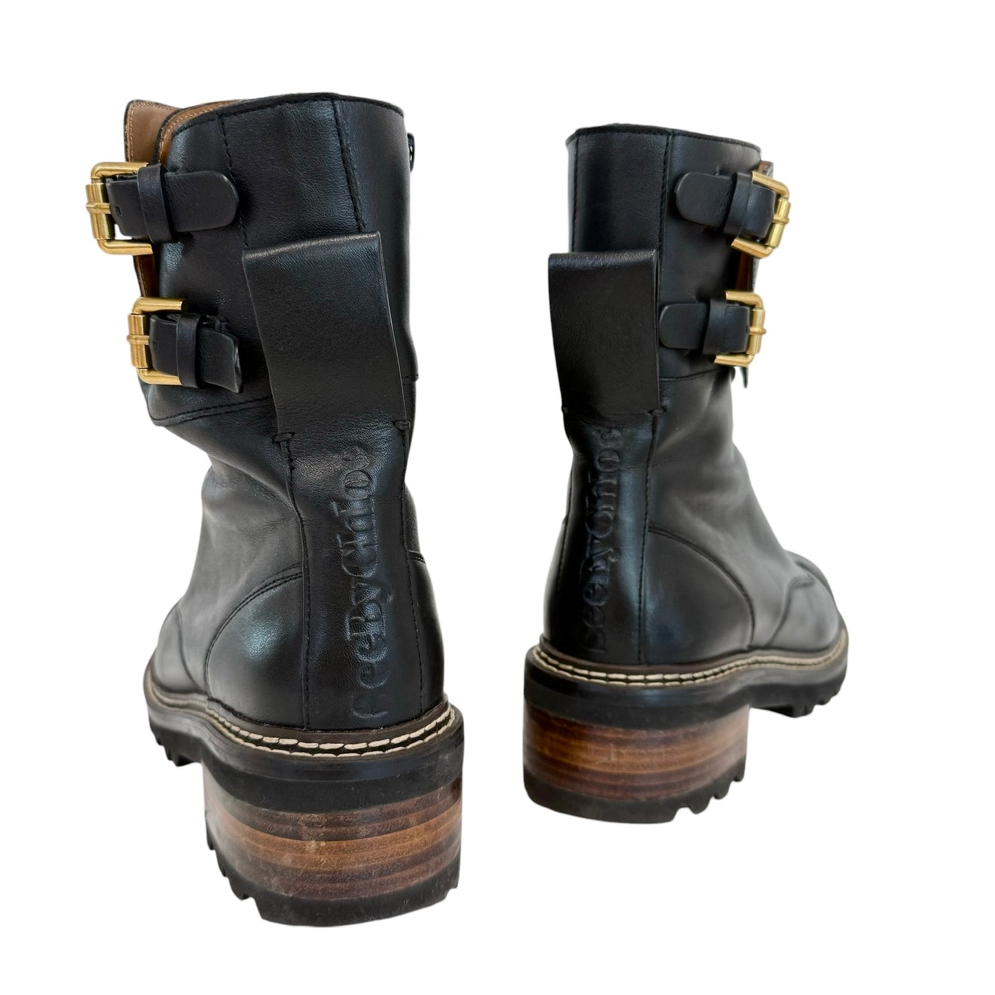 Black Combat Boots - 7.5