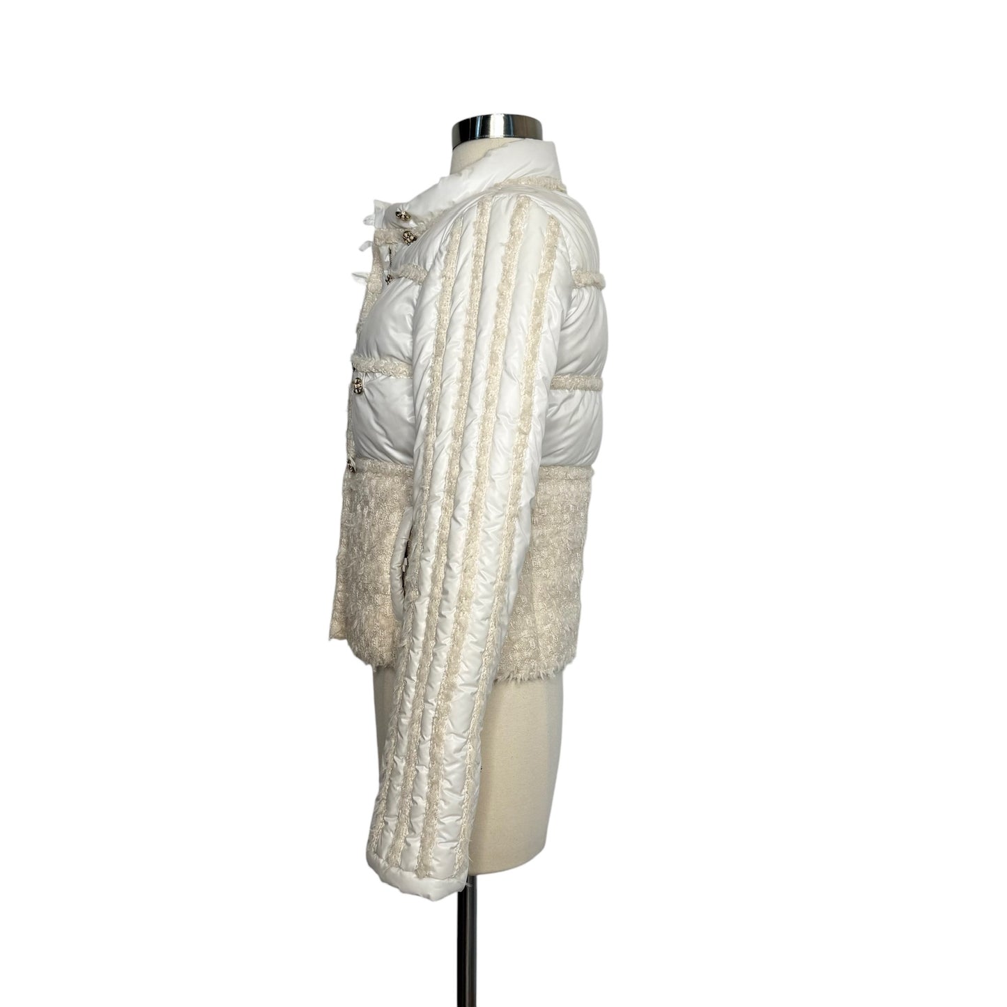 Cream Logo Puffer Jacket - XS