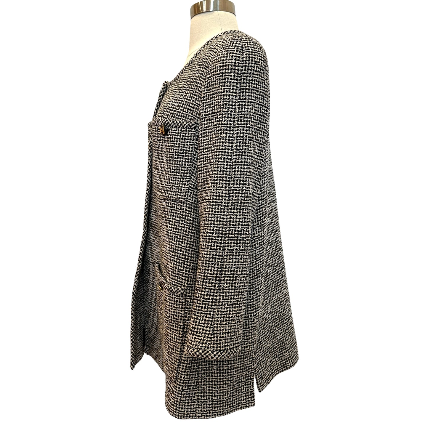 Black & White Tweed Jacket - L