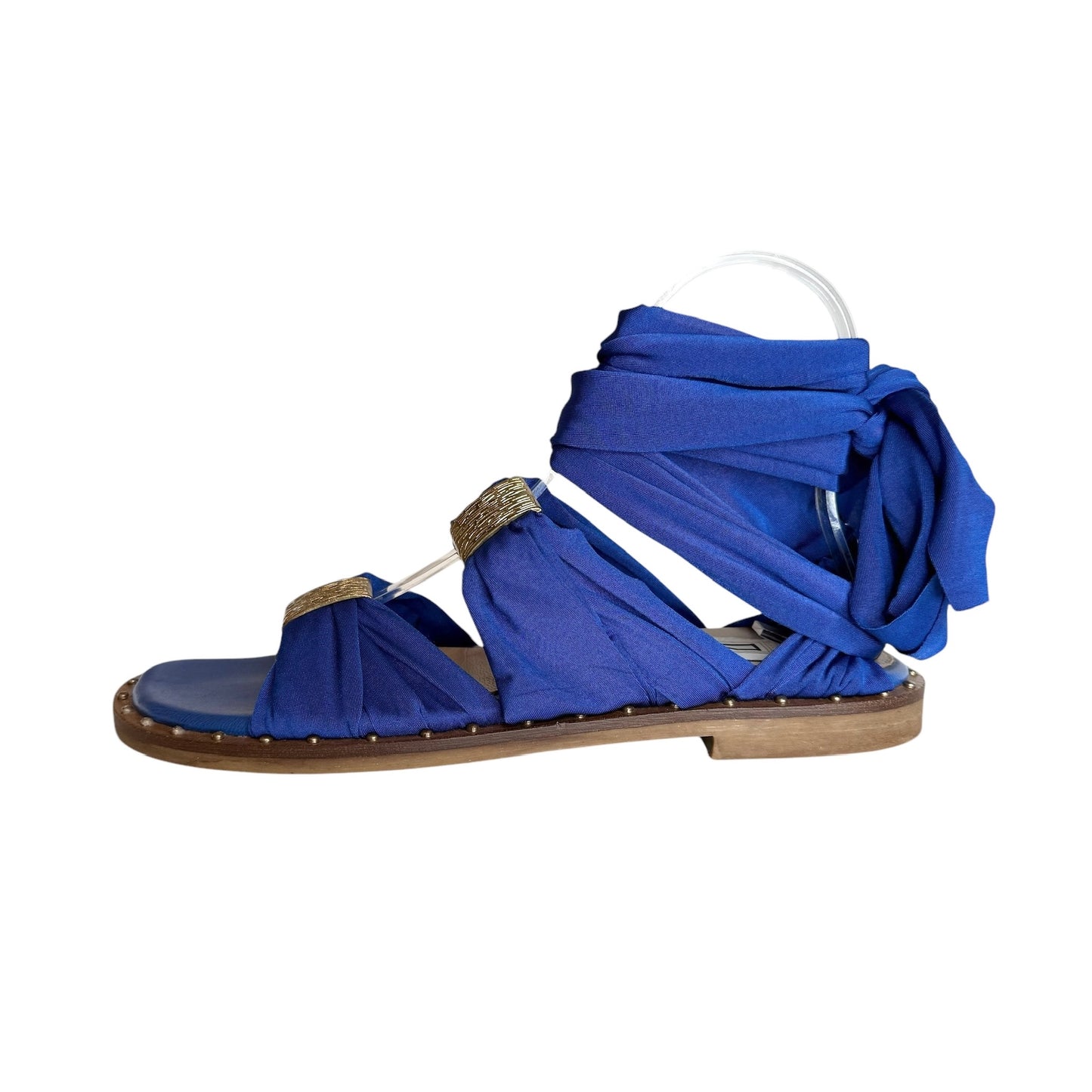 Blue Wrapped Ankle Sandals - 8