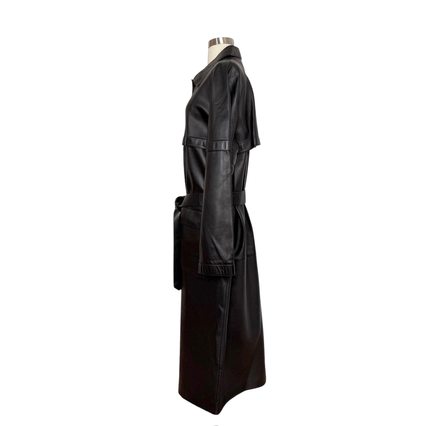 Black Leather Coat - L/XL