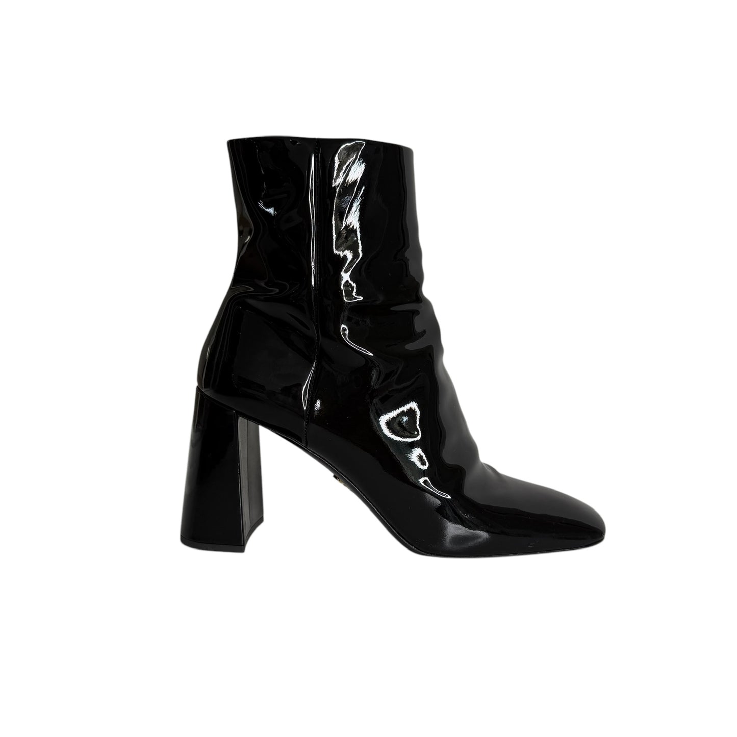 Black Patent Leather Boots - 10