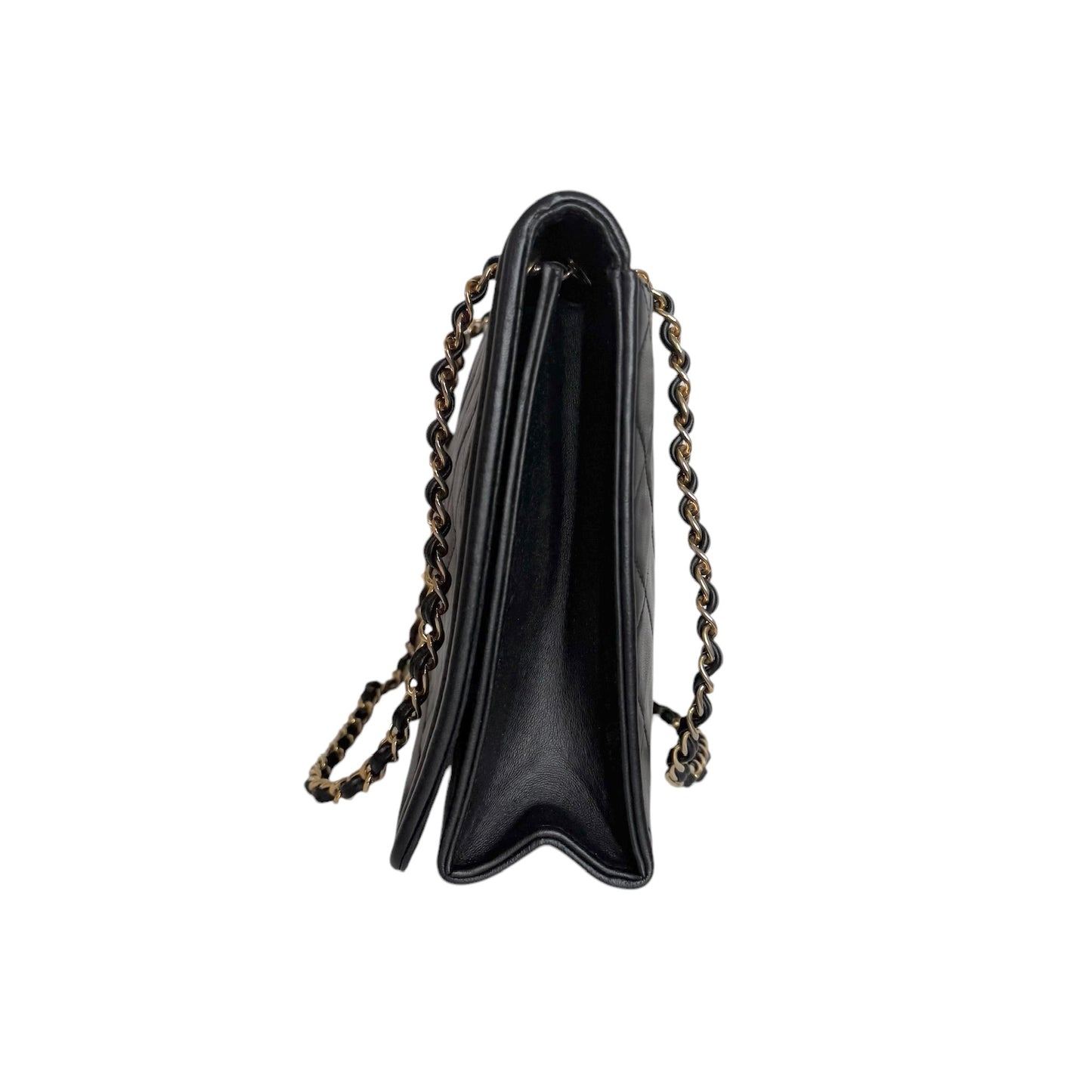 Black Lambskin Flap Bag