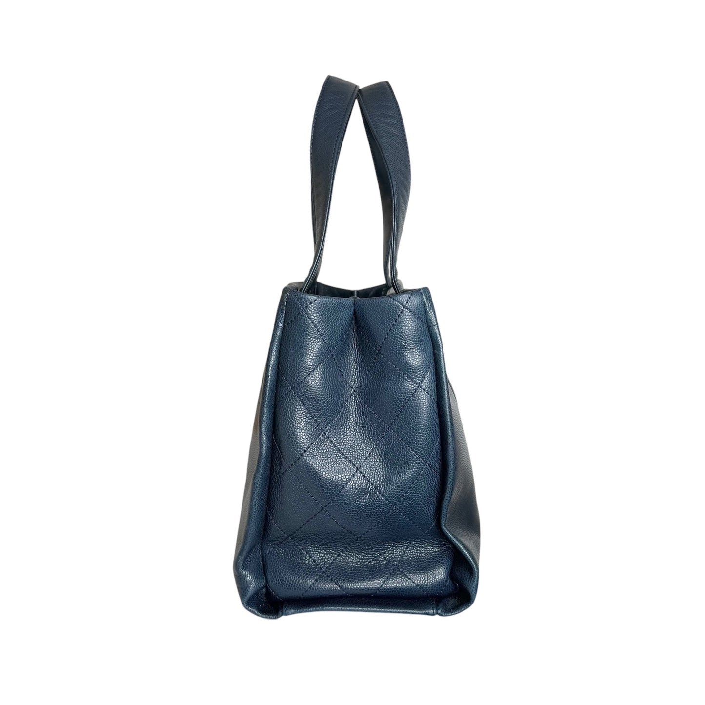 Navy Caviar Logo Tote