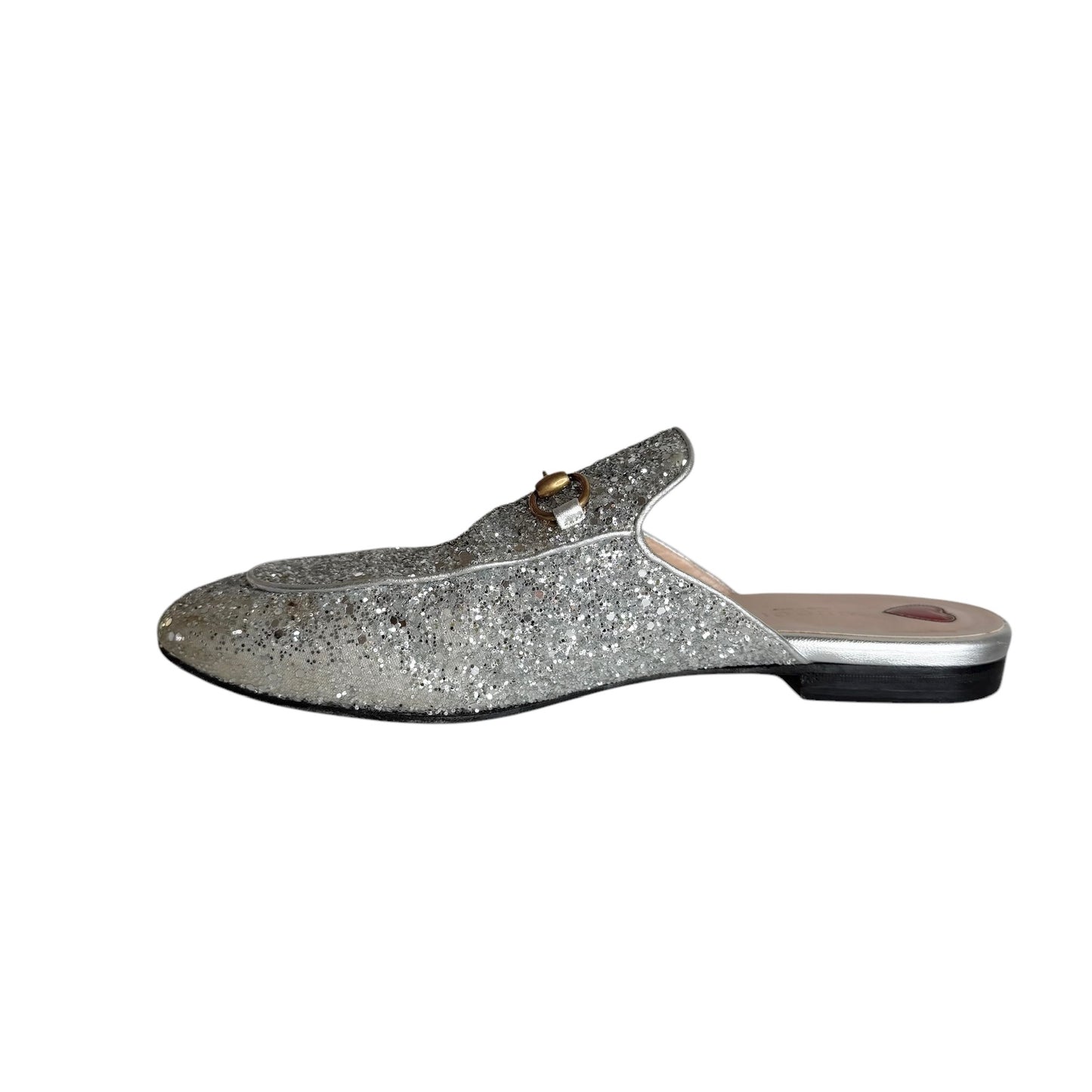 Silver Glitters Princetown Slides - 10.5