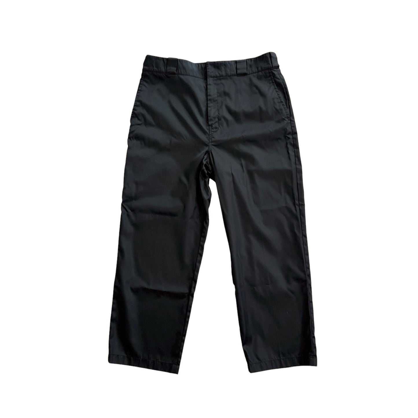 Black Nylon Logo Pants - M