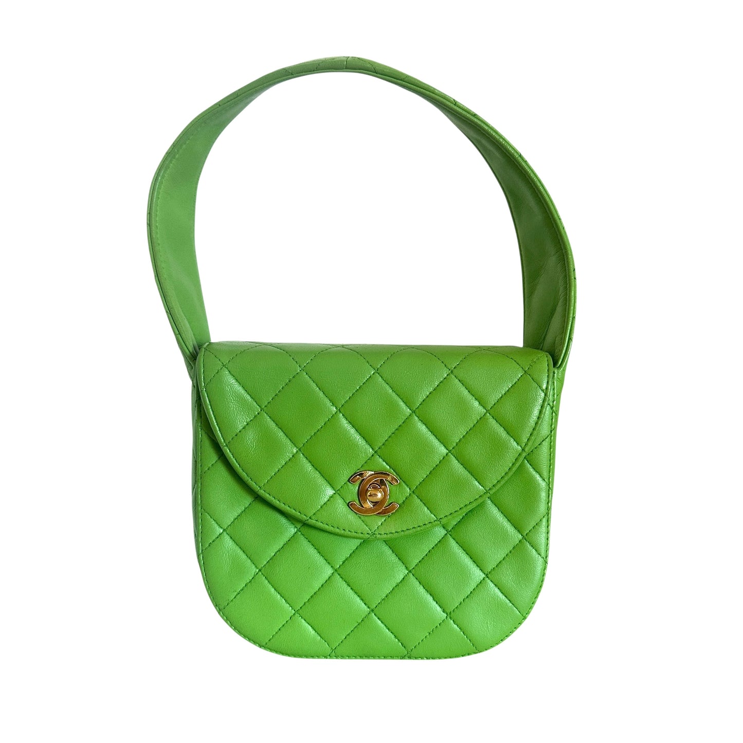 Green Lambskin Shoulder Bag