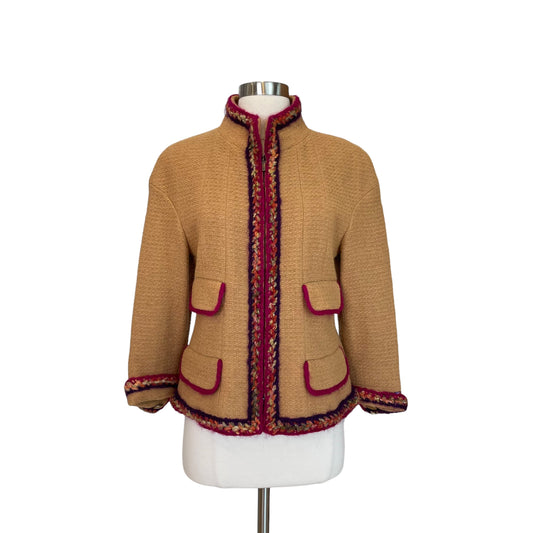 Mustard Woven Trim Jacket - S/M