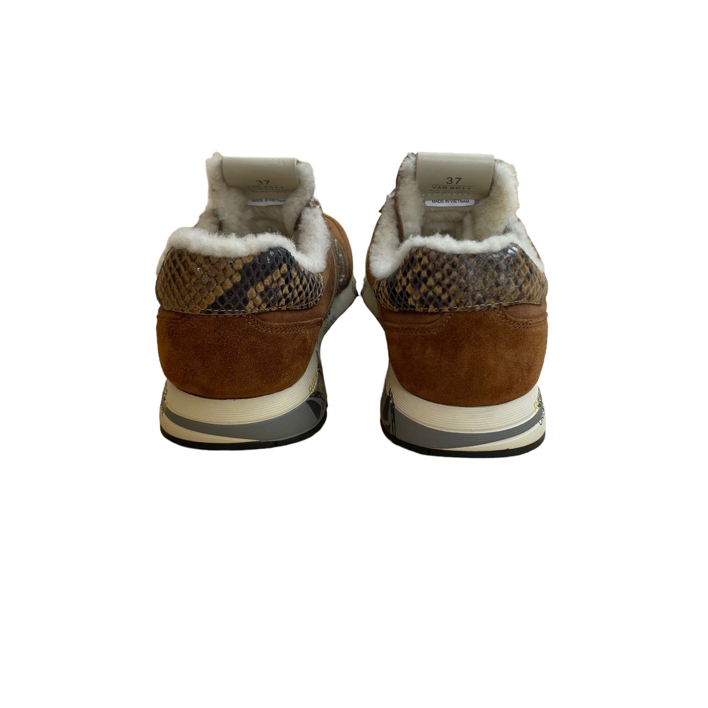 Brown Suede & Shearling Sneakers - 7