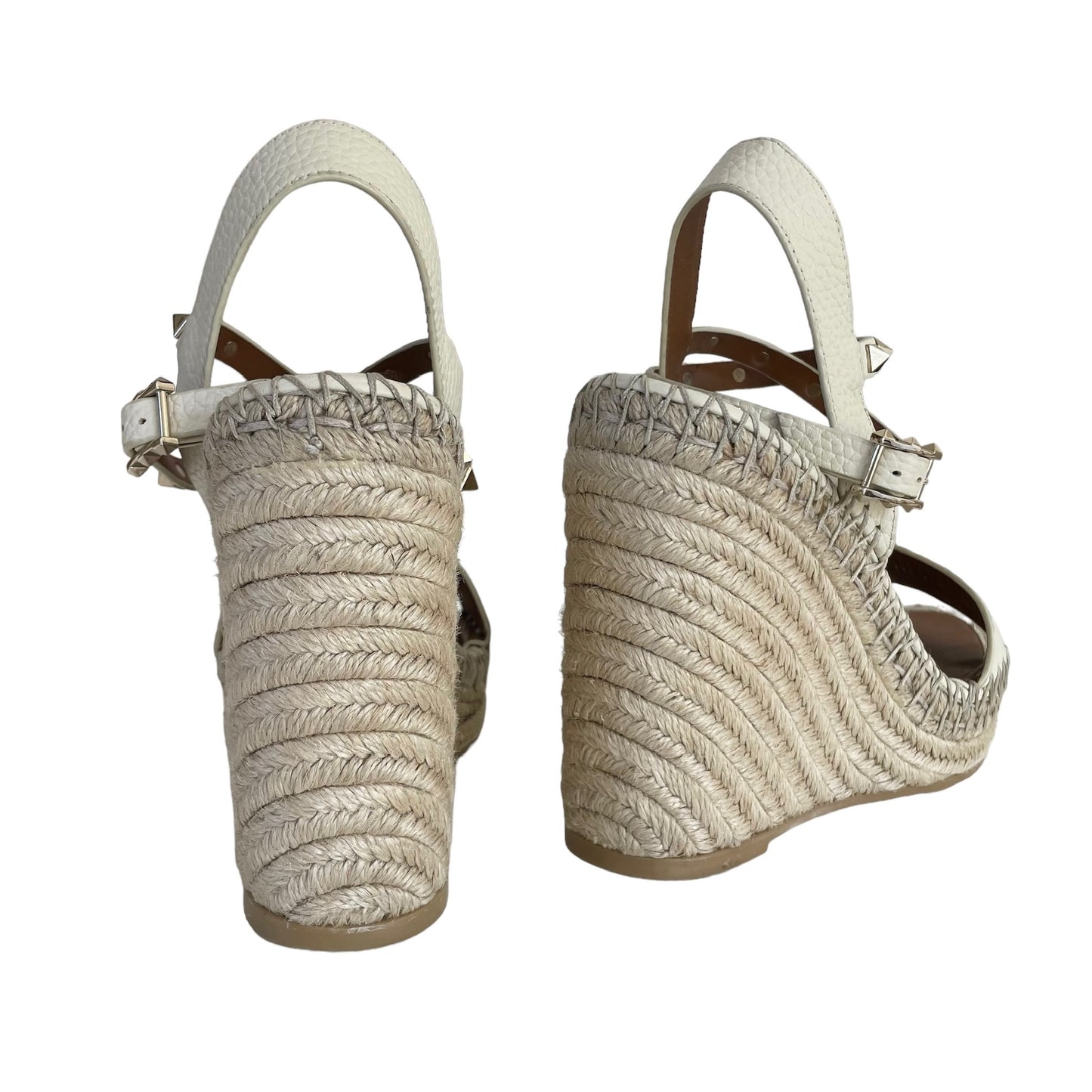 Leather & Raffia Sandals - 6