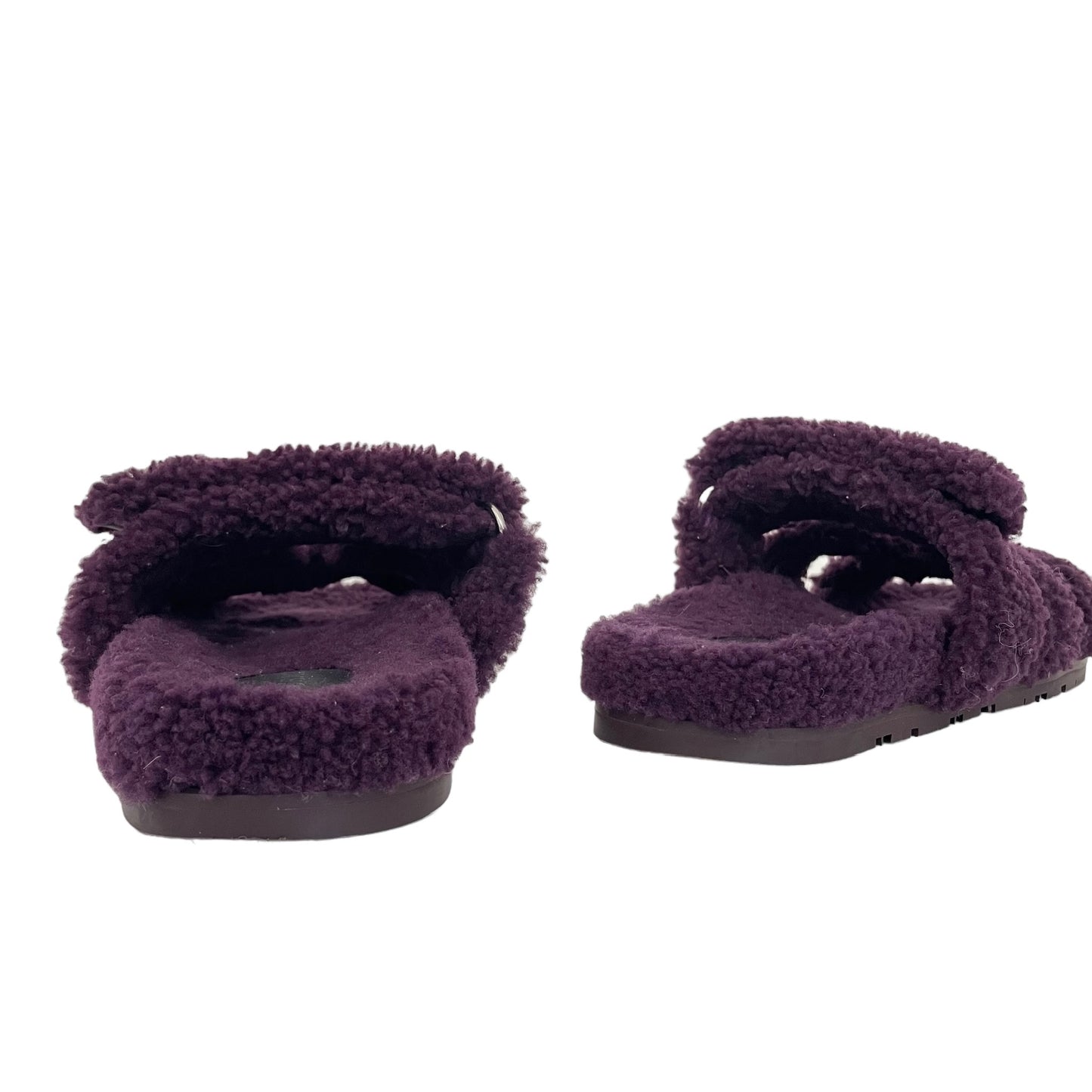 Purple Shearling Chypre Slides - 8