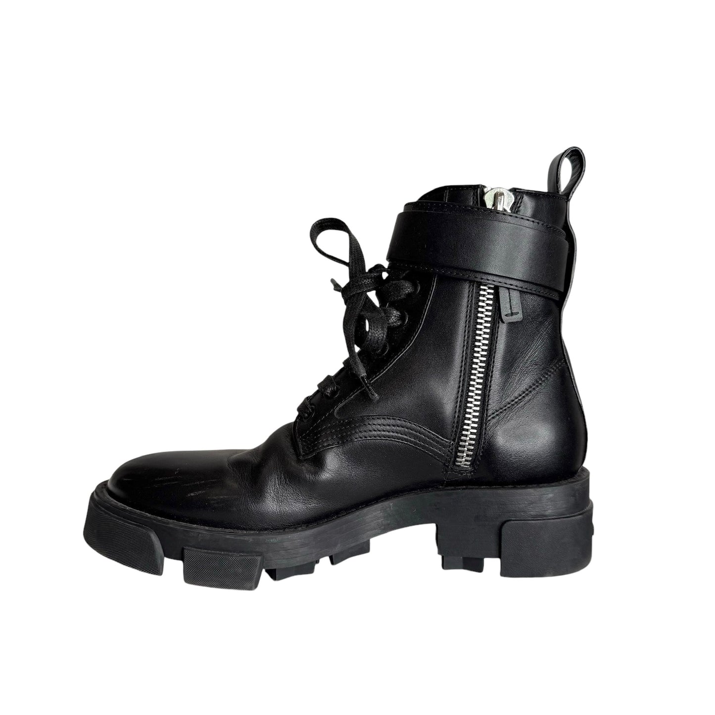 Black Logo Combat Boots - 6