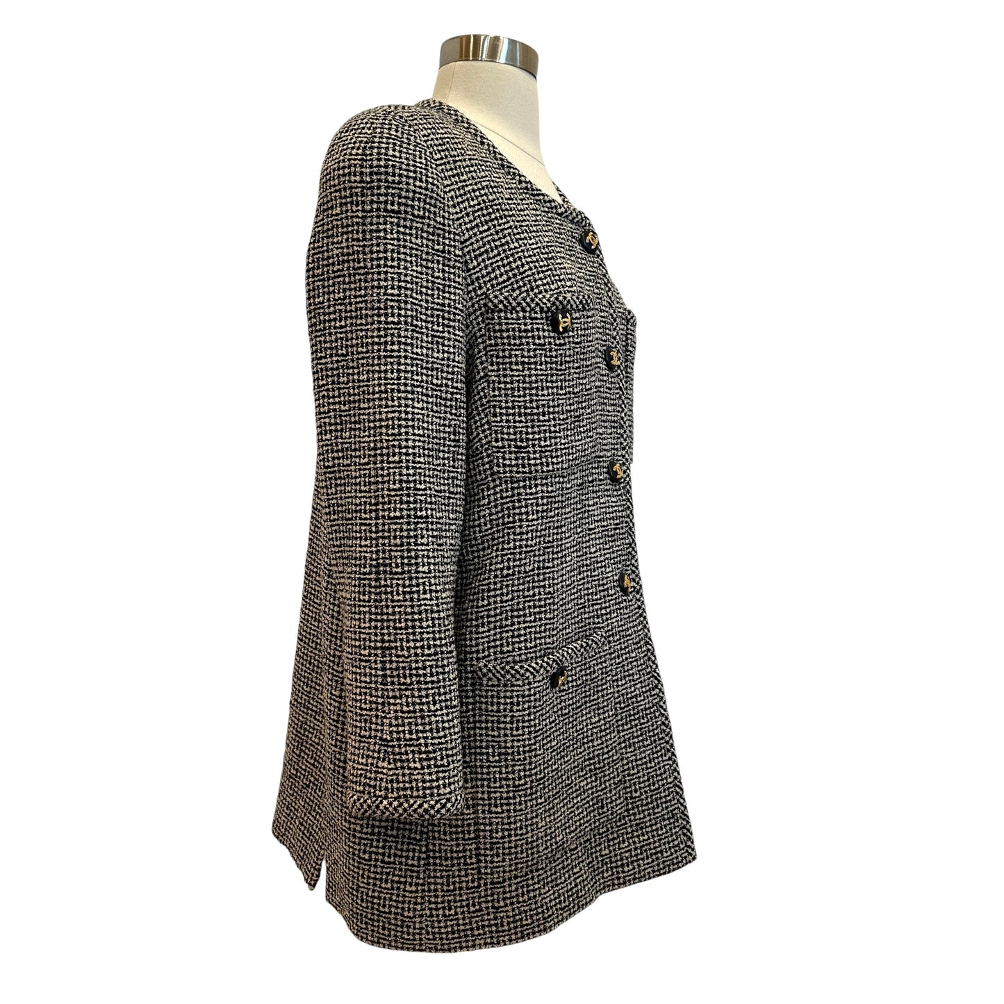 Black & White Tweed Jacket - L