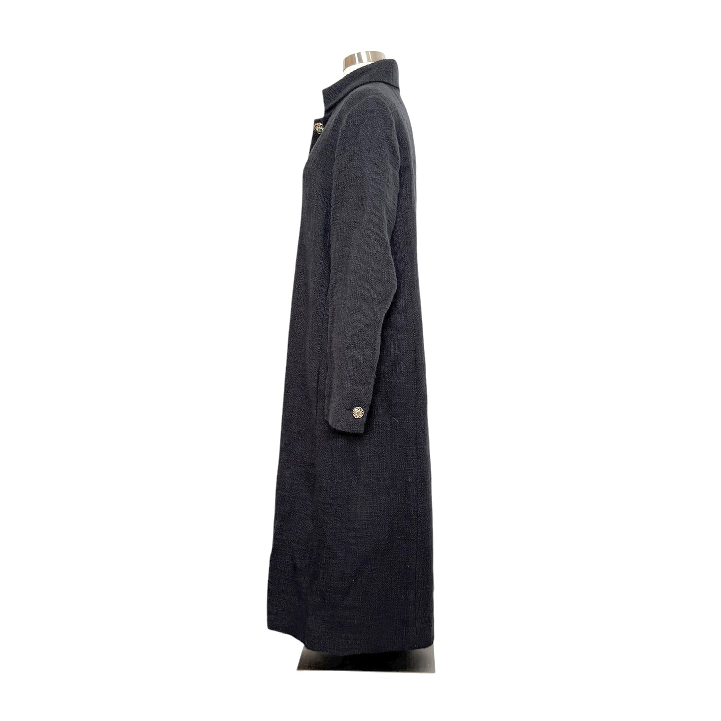 Navy Long Tweed & Gripoix Coat - XL