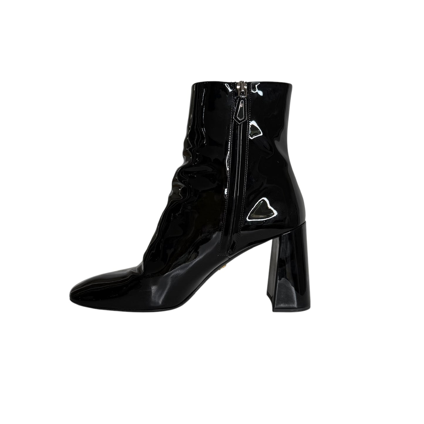 Black Patent Leather Boots - 10