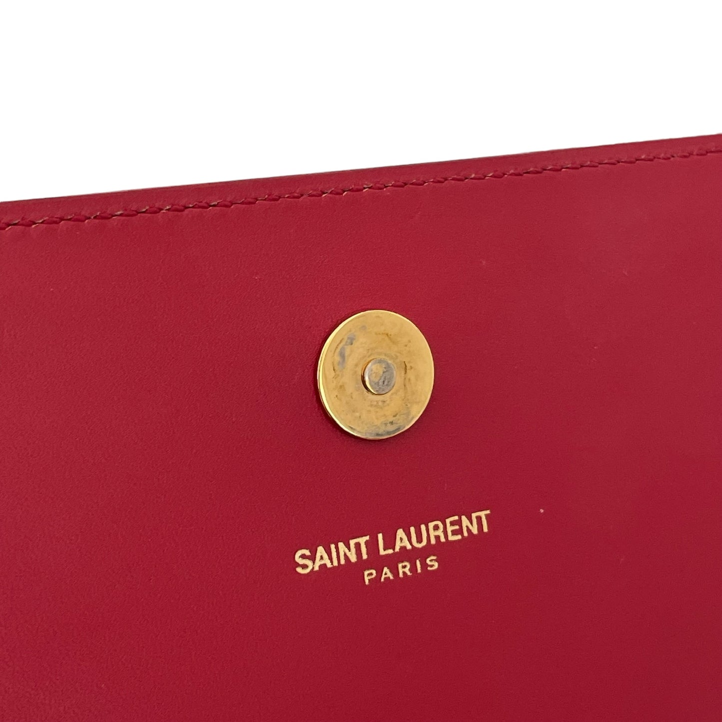 Red YSL Logo Clutch