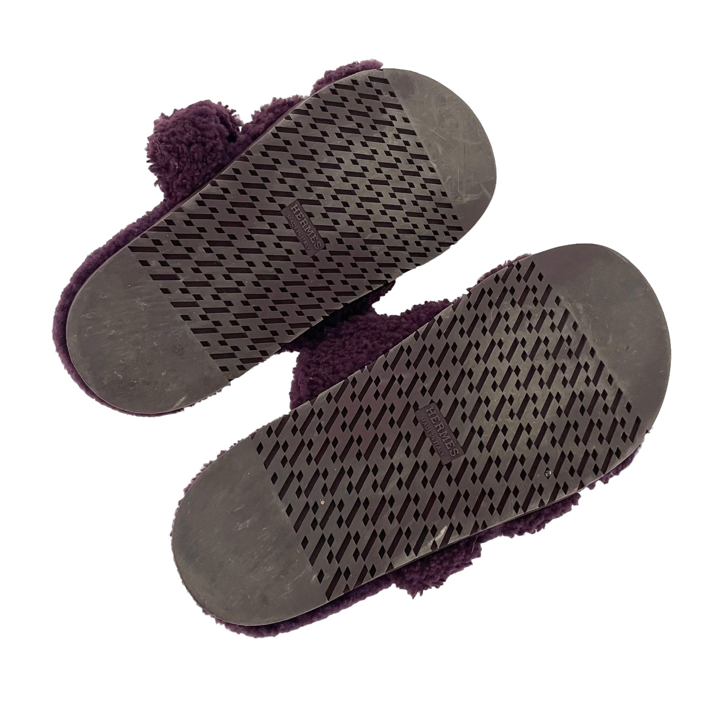 Purple Shearling Chypre Slides - 8