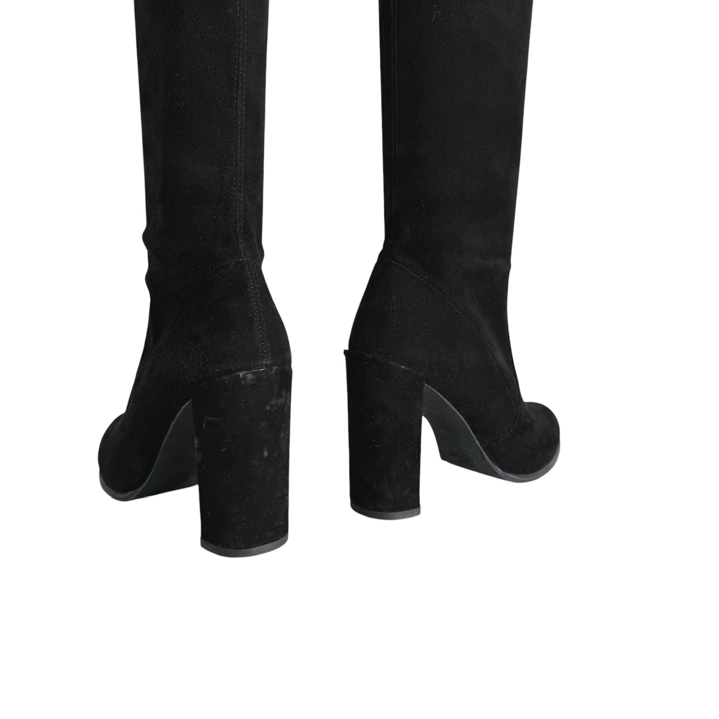 Black Suede Over-The-Knee Boots - 7