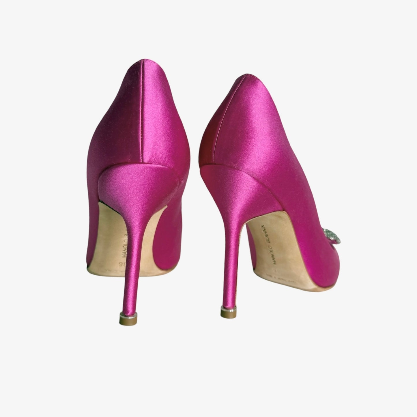 Pink Satin and Crystal Heels - 6