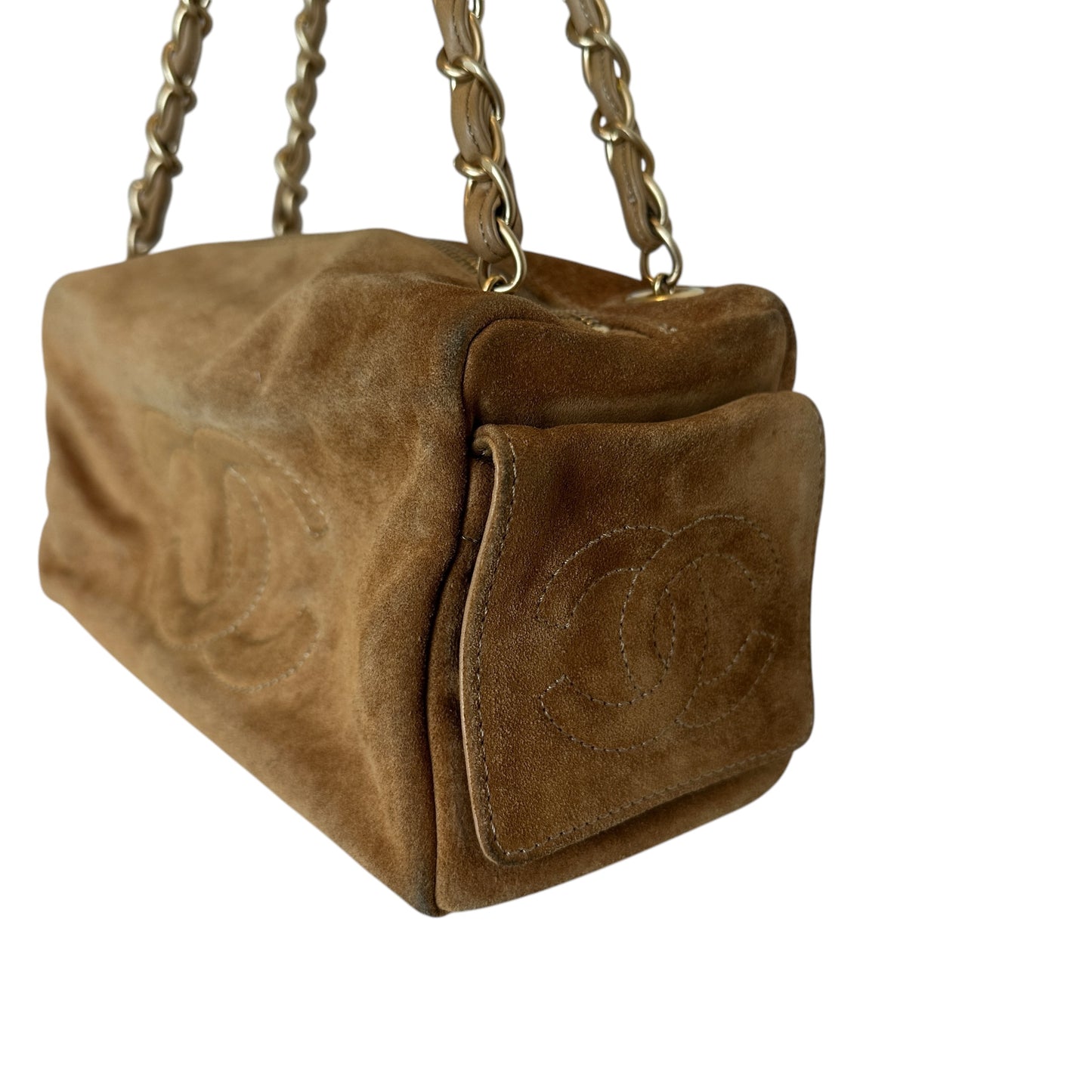 Vintage Suede Bowler Bag