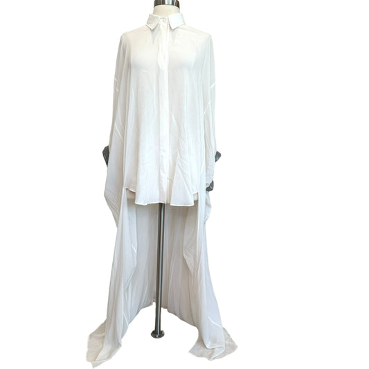 White Silk Cover-Up Duster - M