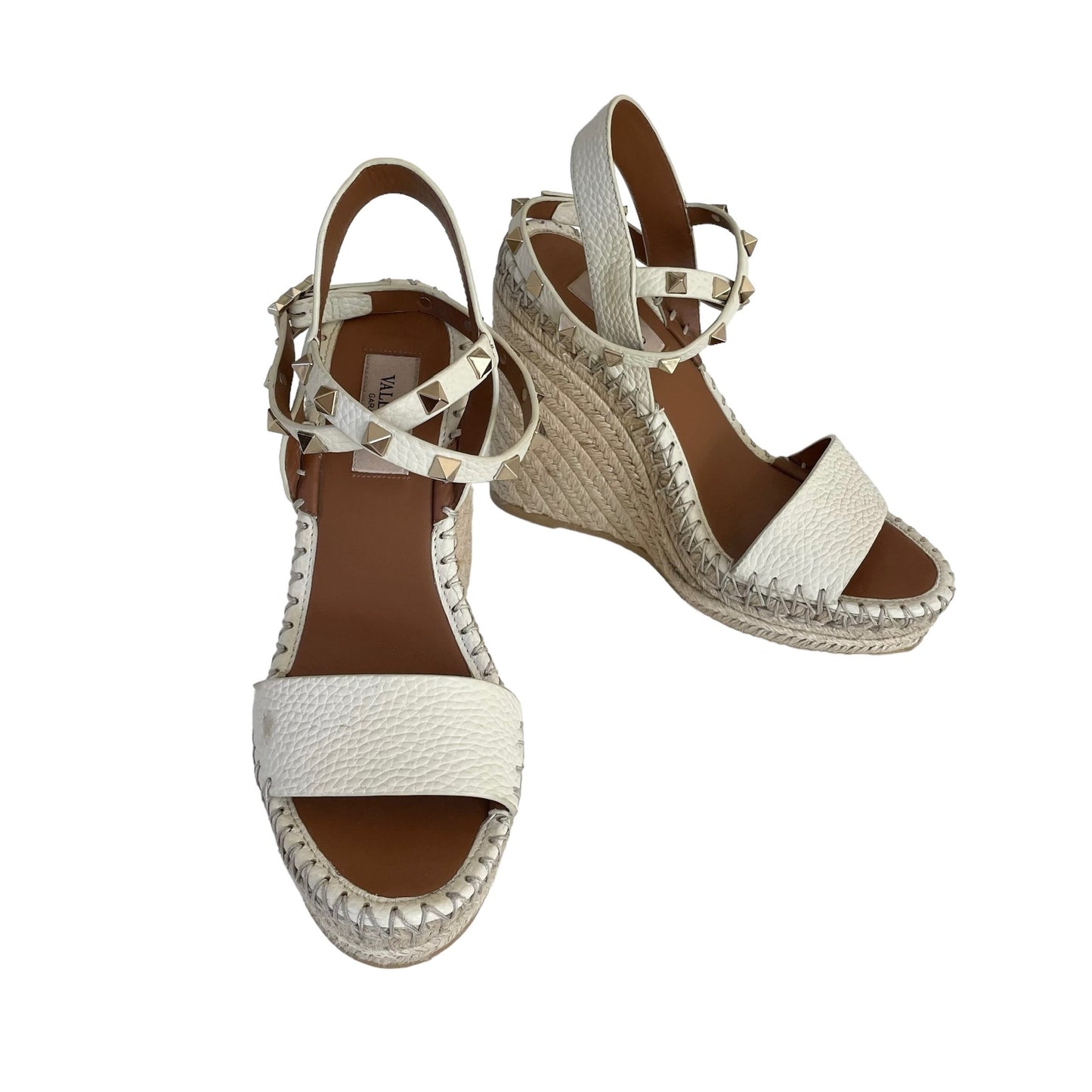 Leather & Raffia Sandals - 6