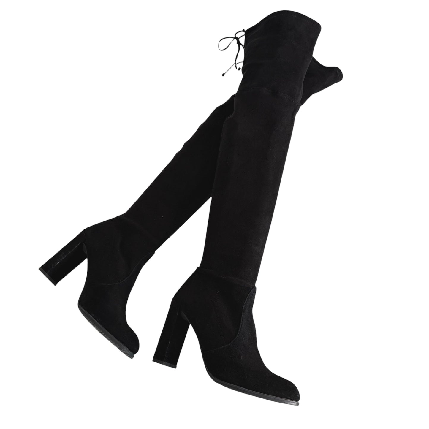 Black Suede Over-The-Knee Boots - 7