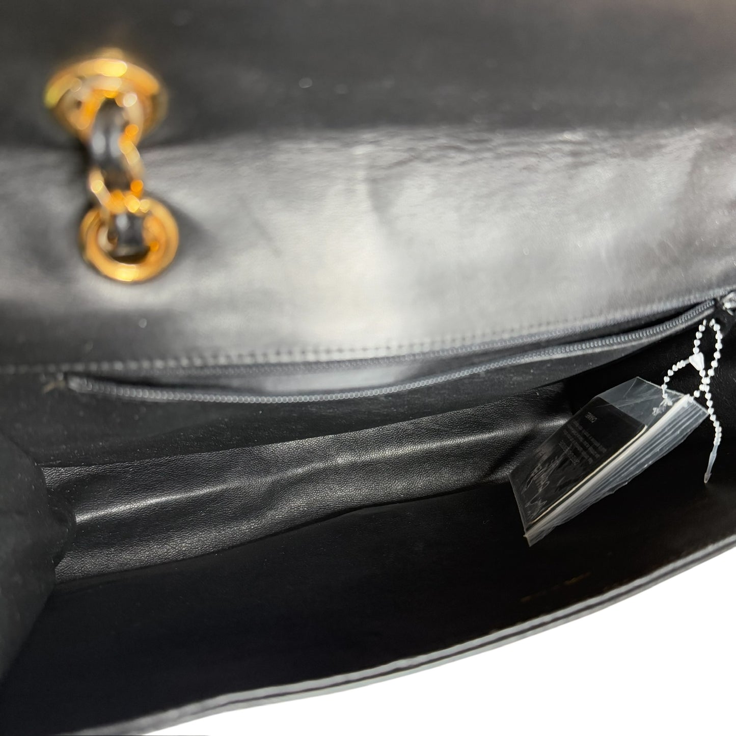 Black Lambskin Flap Bag