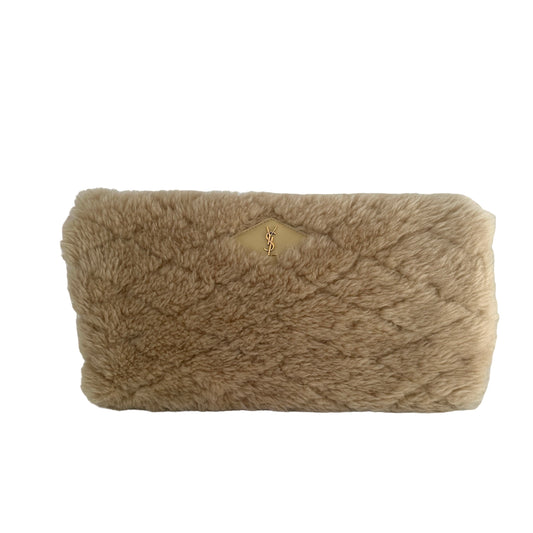 Maxi Logo Shearling Clutch