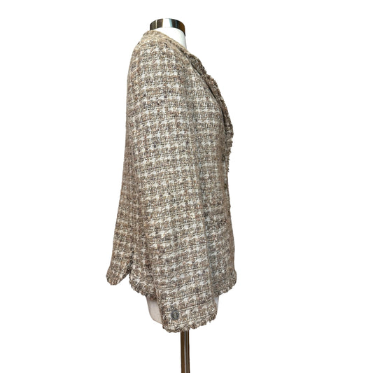 Beige & Gold Tweed Blazer - L