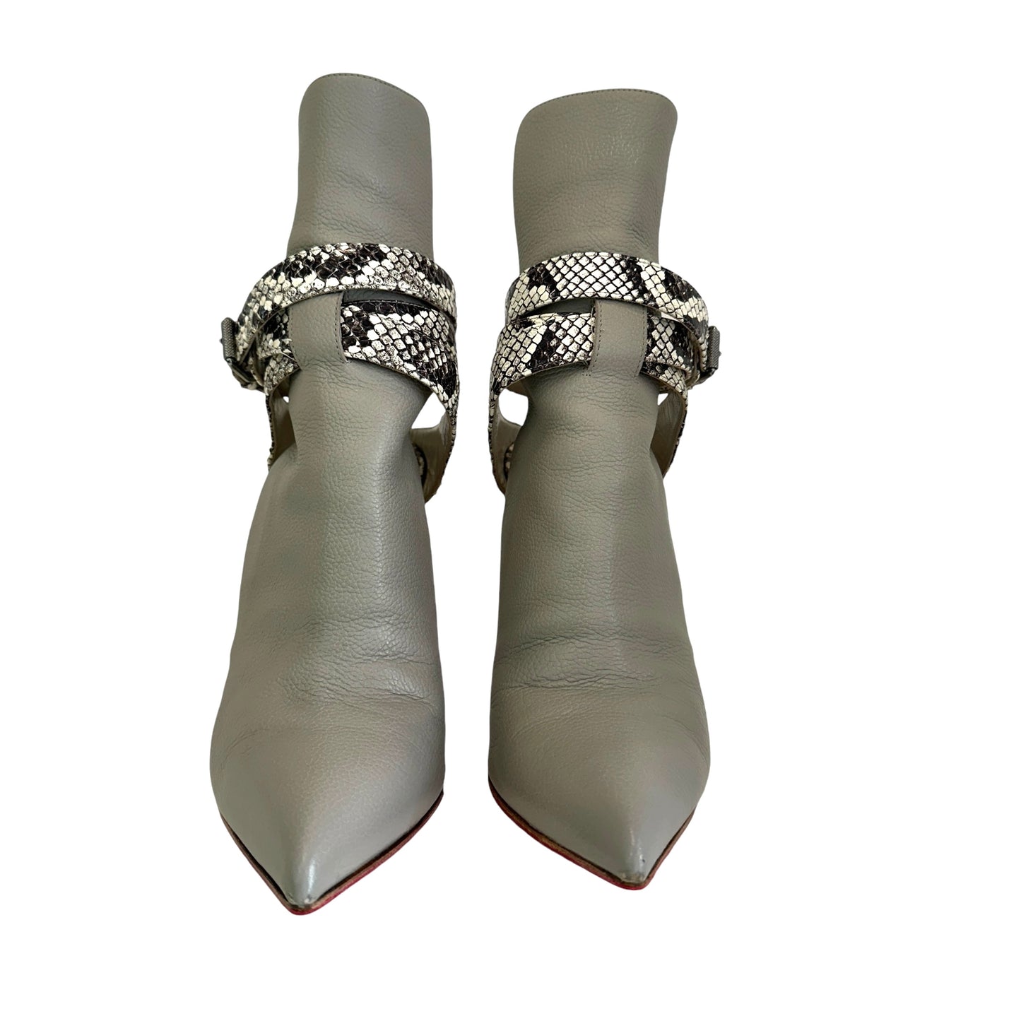 Grey Heeled Boots w/Python - 9.5