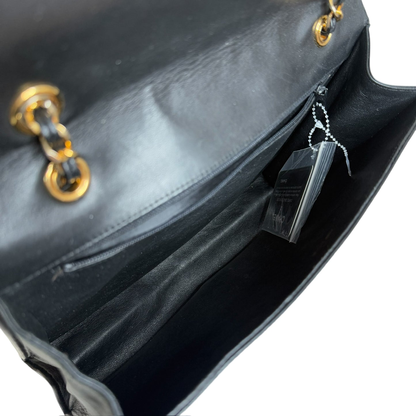 Black Lambskin Flap Bag