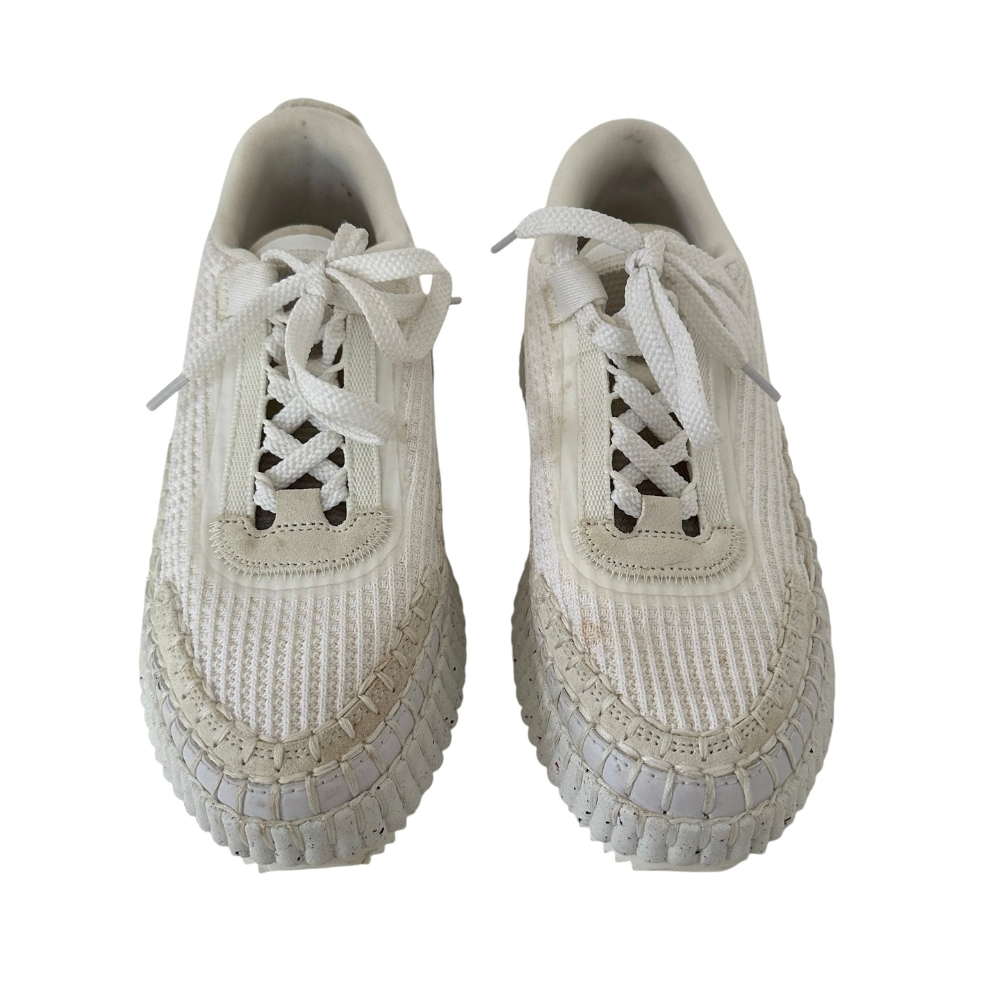 White Crochet Logo Sneakers - 7