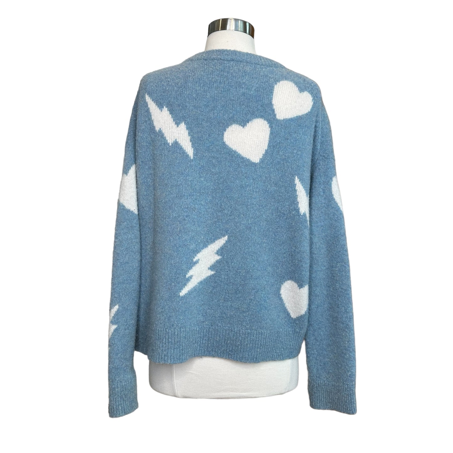 Blue Printed Cashmere Sweater - XS