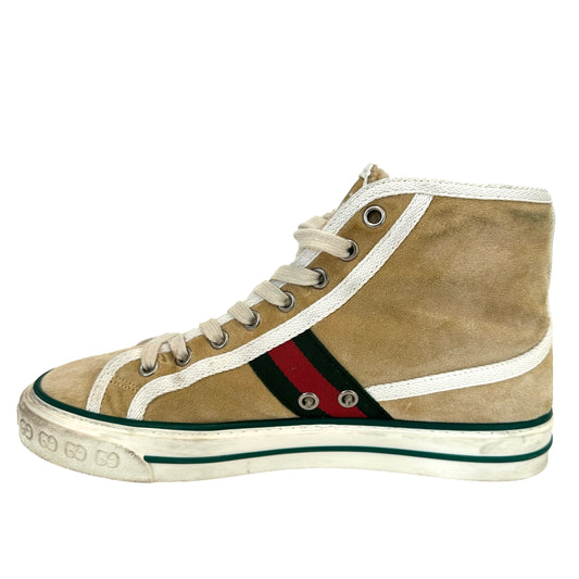 Cream Suede & Shearling Sneakers - 7.5