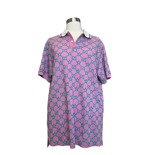 Pink and Turquoise Logo Polo - XL
