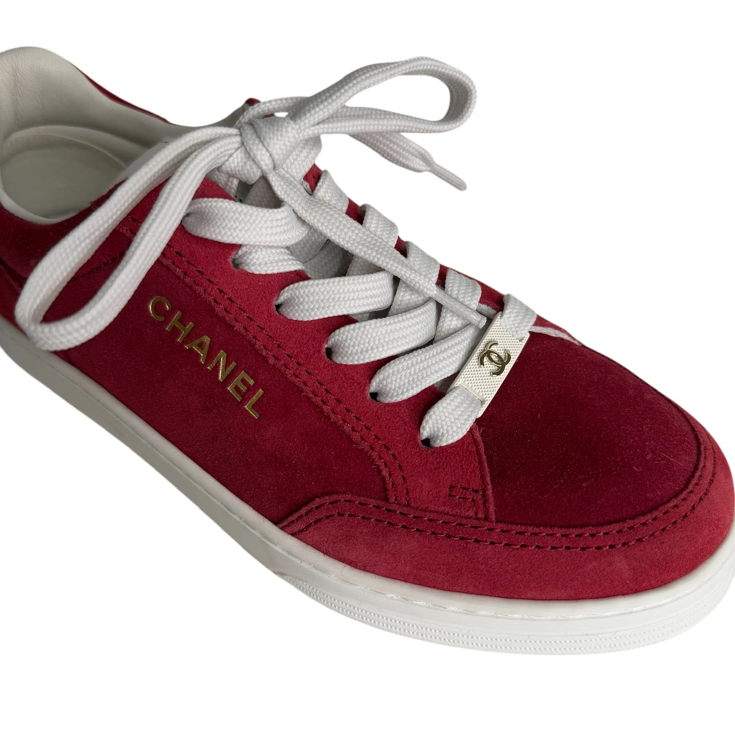 Red Suede Logo Sneakers - 7.5