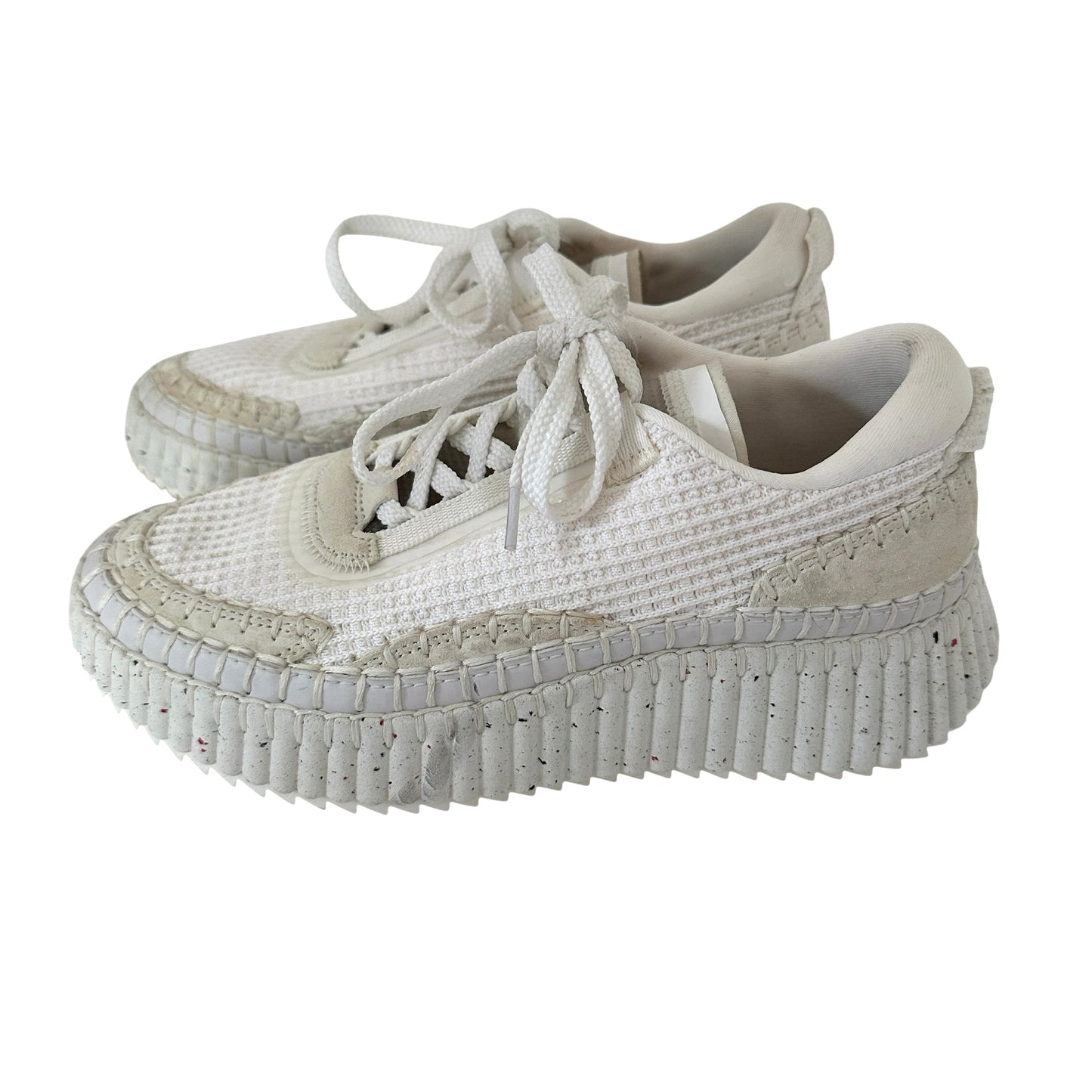 White Crochet Logo Sneakers - 7