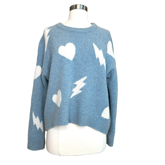 Blue Printed Cashmere Sweater - XS