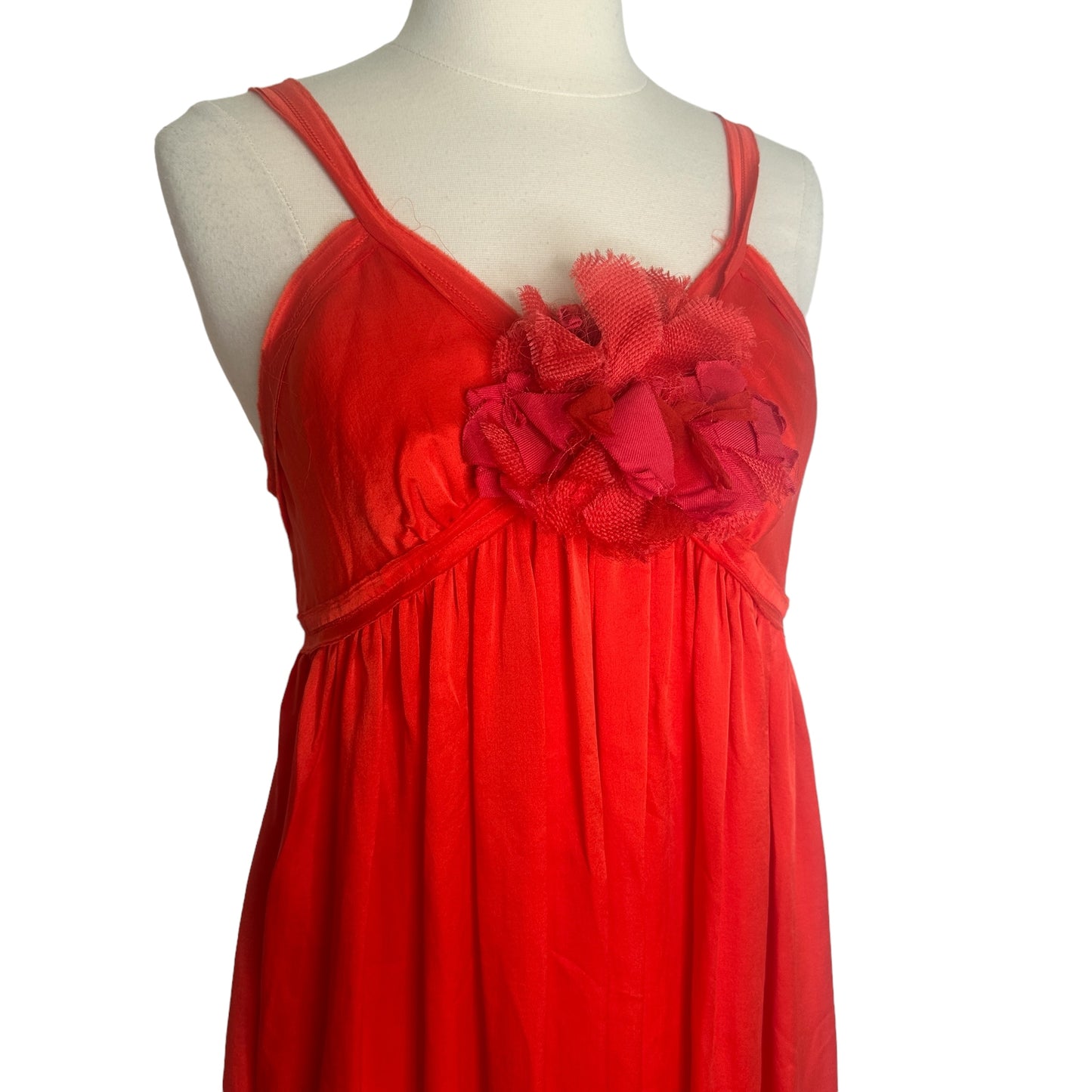 Red Silk Dress - S/M