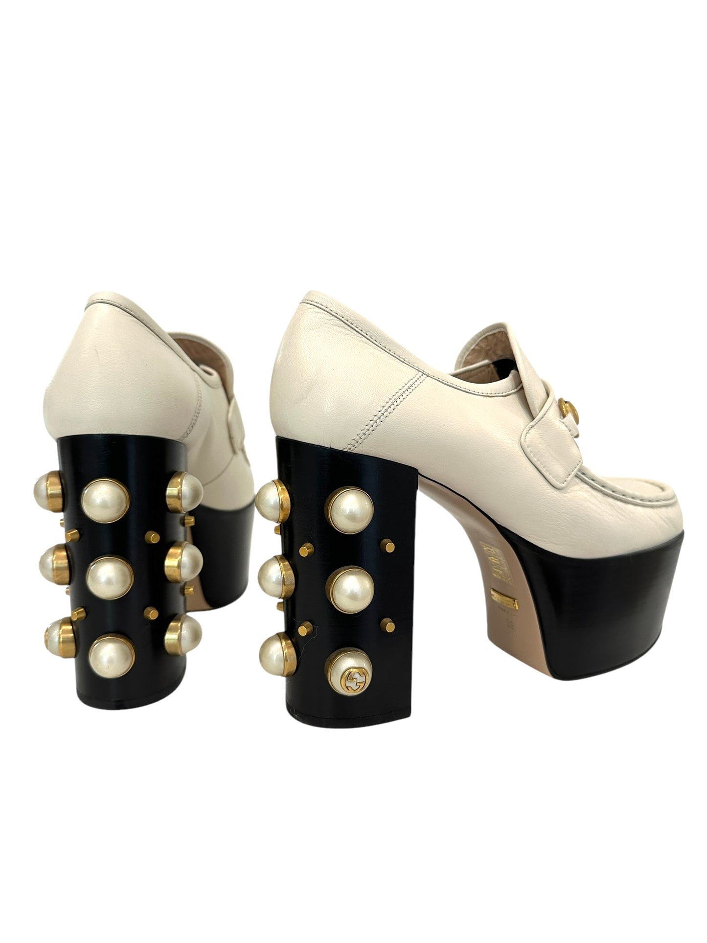 Cream Platform Loafers - 9