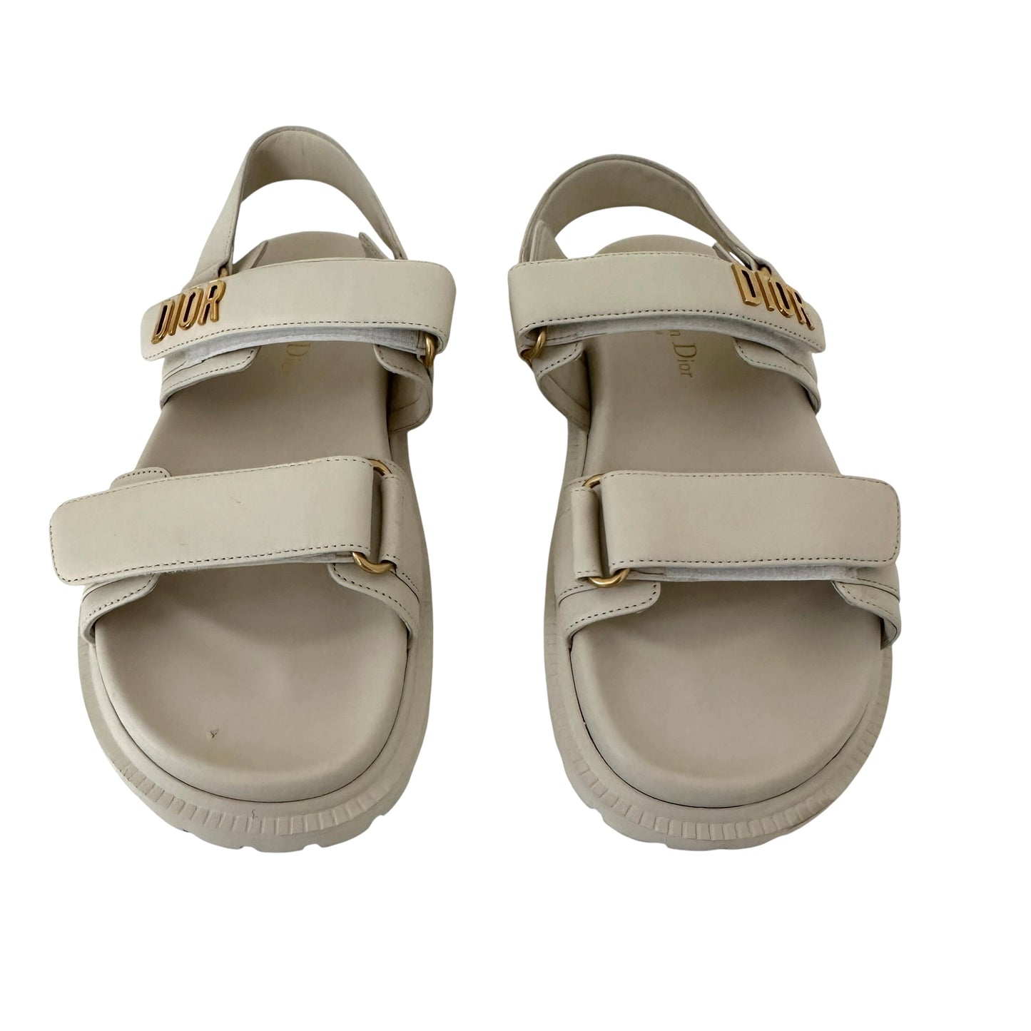 Dior Cream Logo Sandals - 7